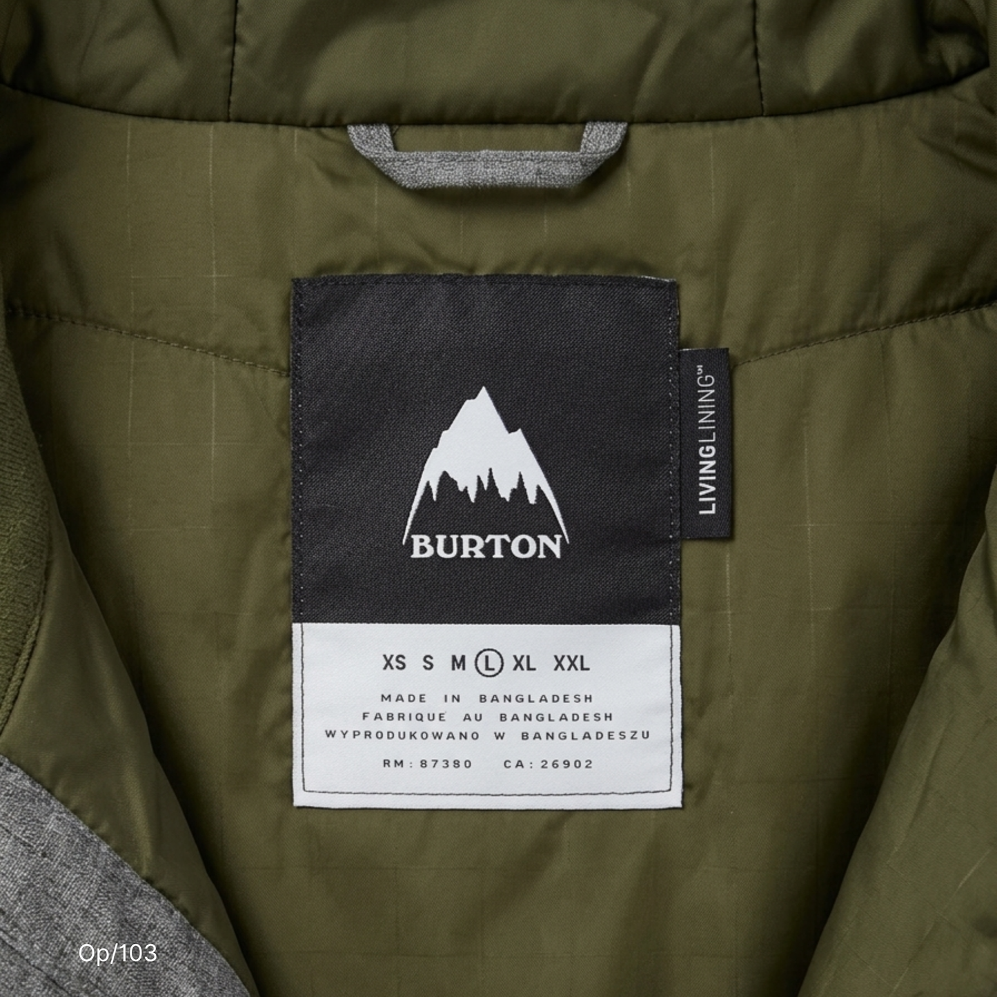 Parka Burton Gris de Hombre Talla L.