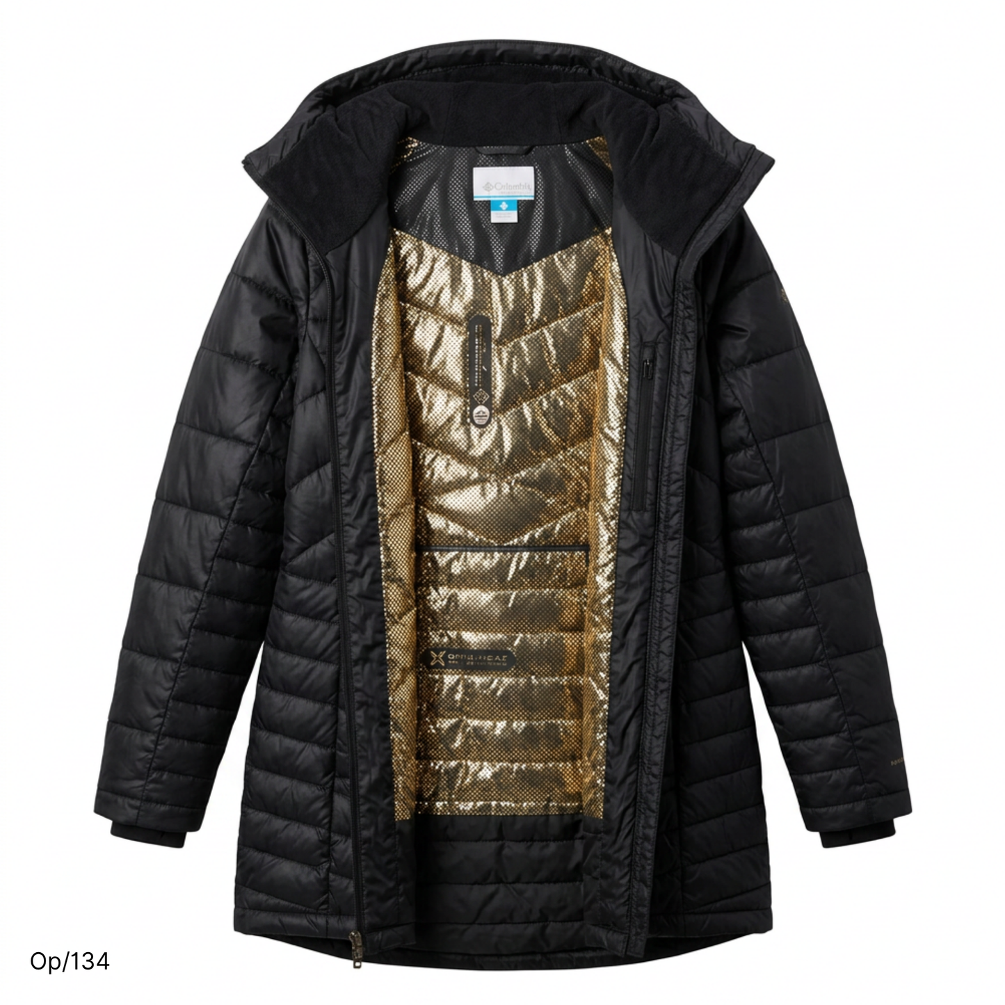 Parka Columbia Larga Negro de Mujer Talla XL.