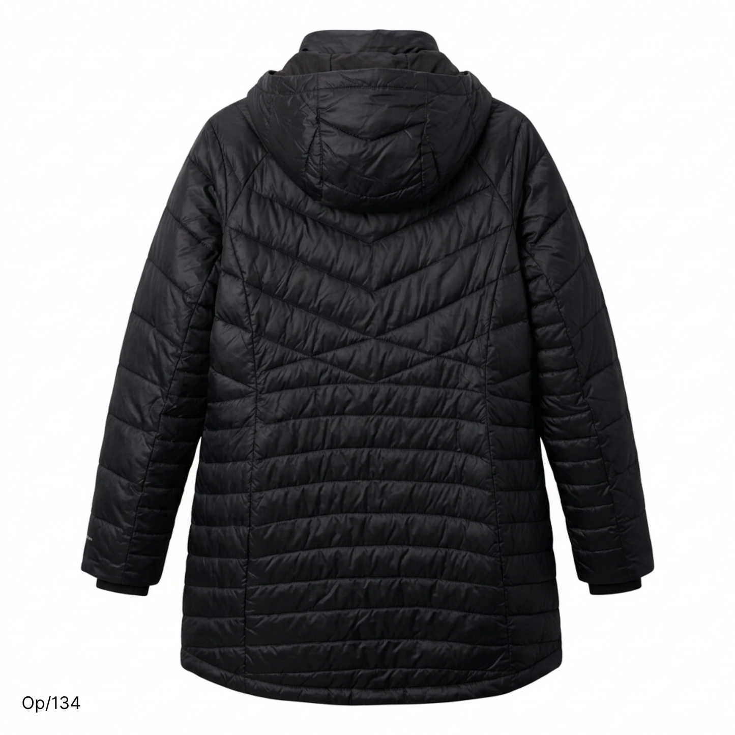 Parka Columbia Larga Negro de Mujer Talla XL.