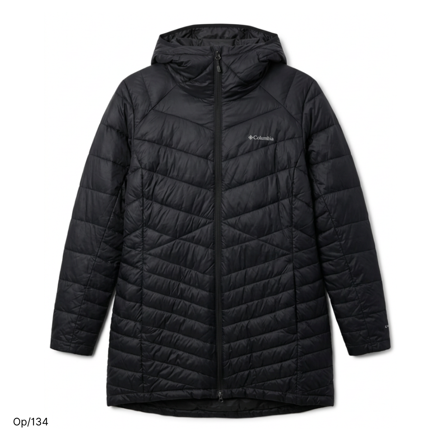 Parka Columbia Larga Negro de Mujer Talla XL.