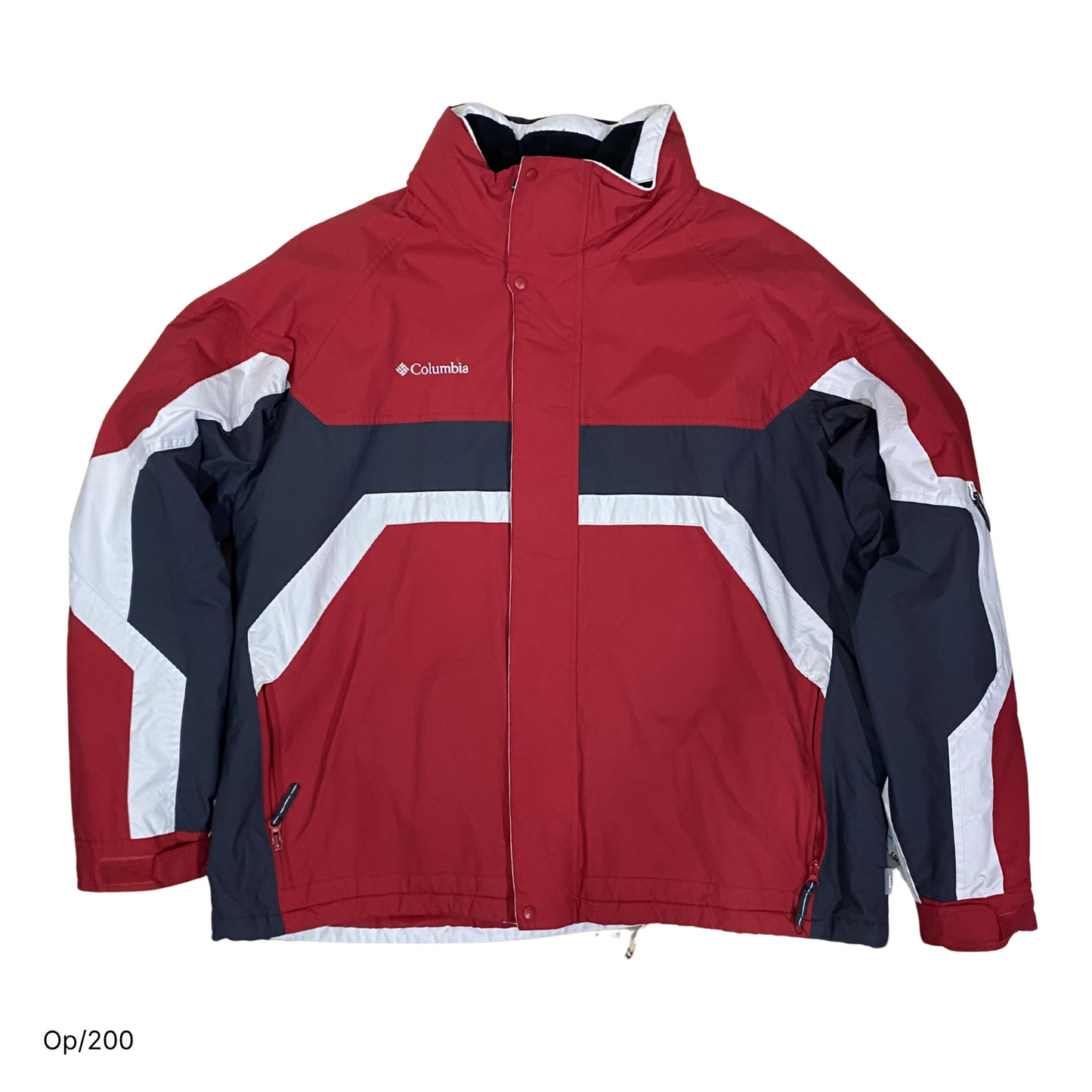 Parka Columbia Rojo, Gris y Blanco de Hombre Talla XL.