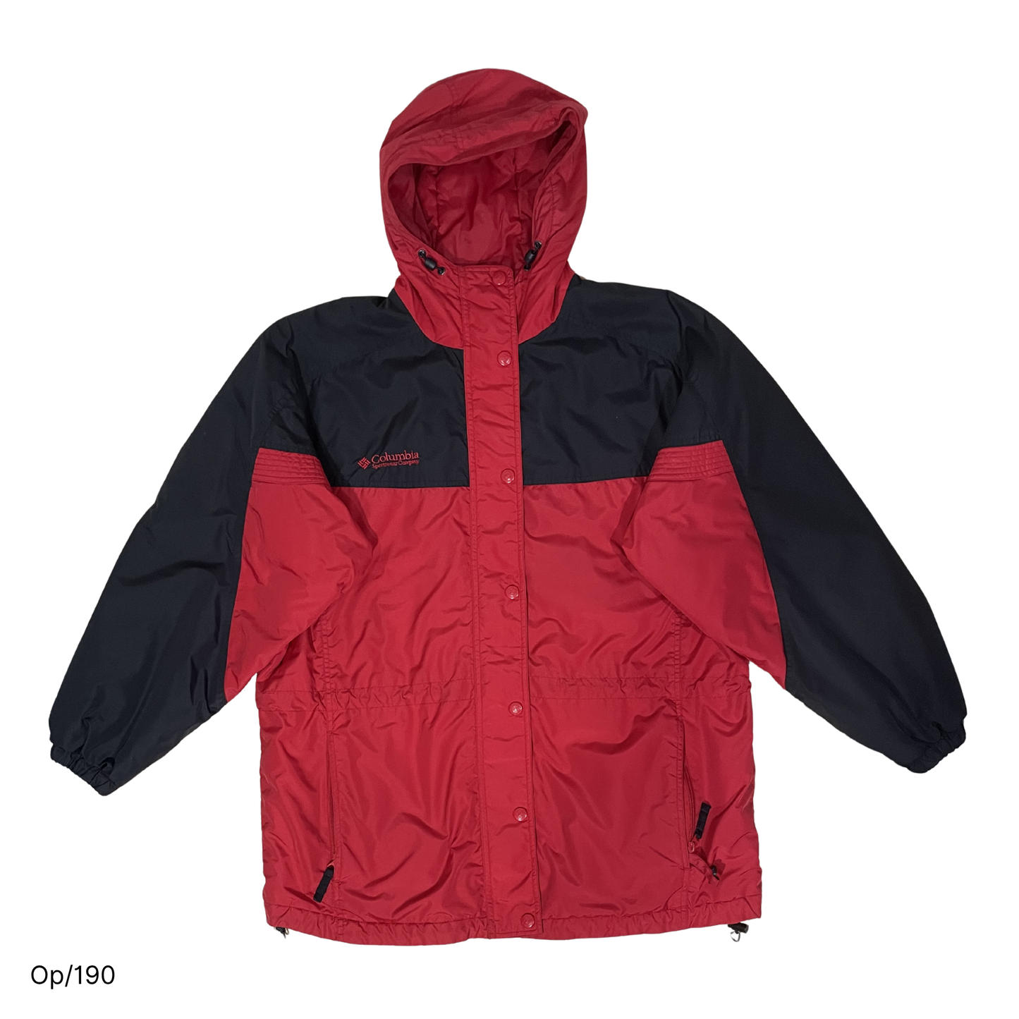 Parka Columbia Rojo y Negro de Hombre Talla L.