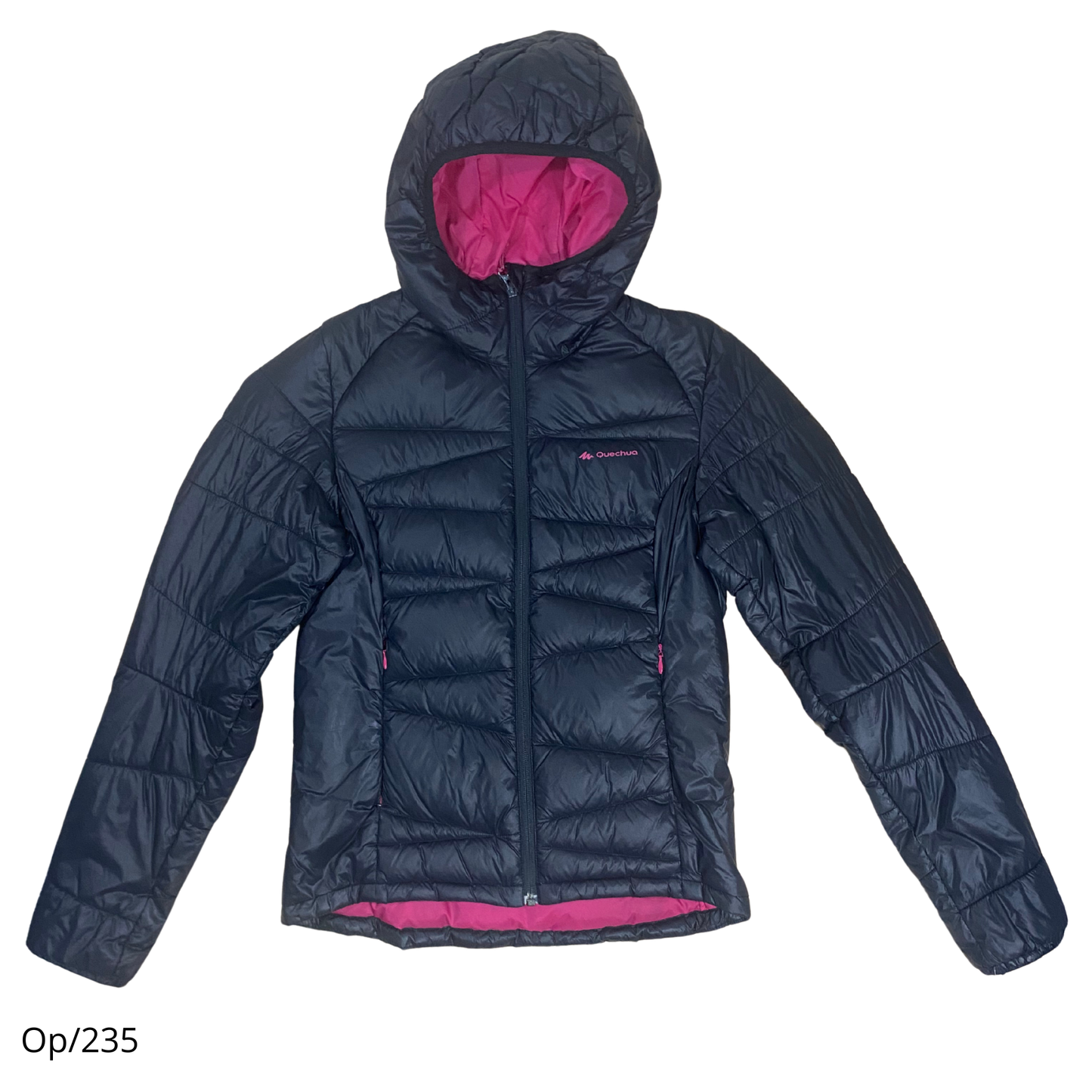 Parka Qechua Negra con Rosado Juvenil Talla XS