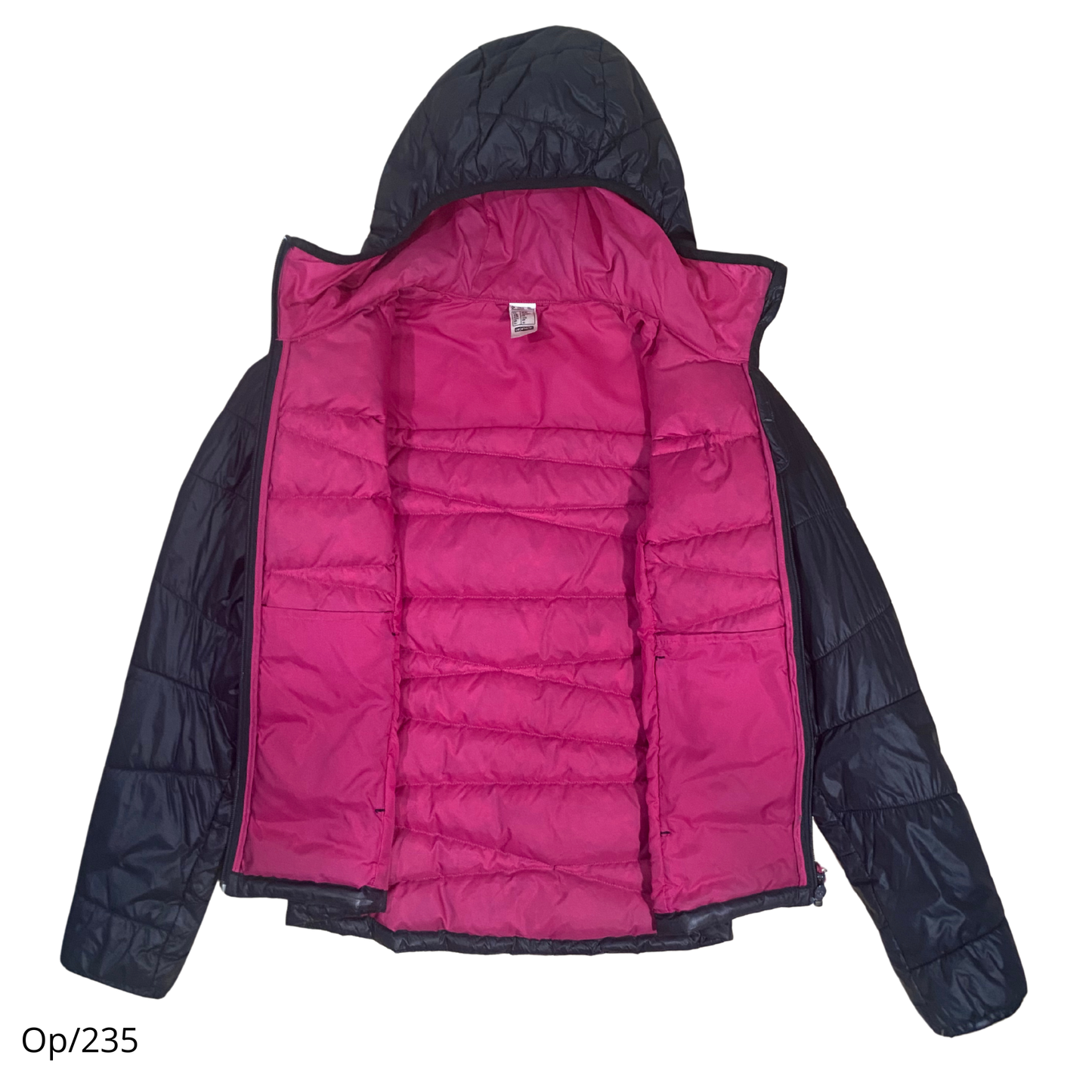 Parka Qechua Negra con Rosado Juvenil Talla XS