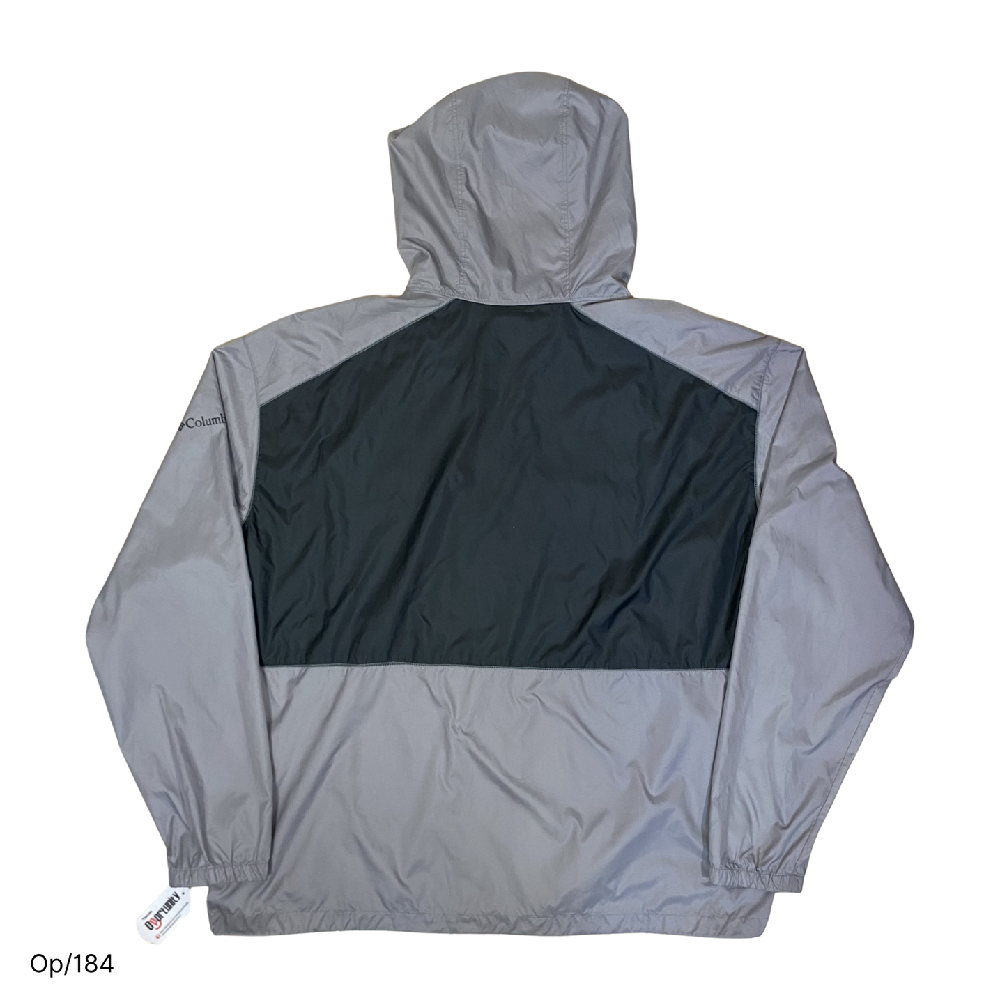 Cortaviento Columbia Gris Oscuro y Gris Claro de Hombre Talla XXL.