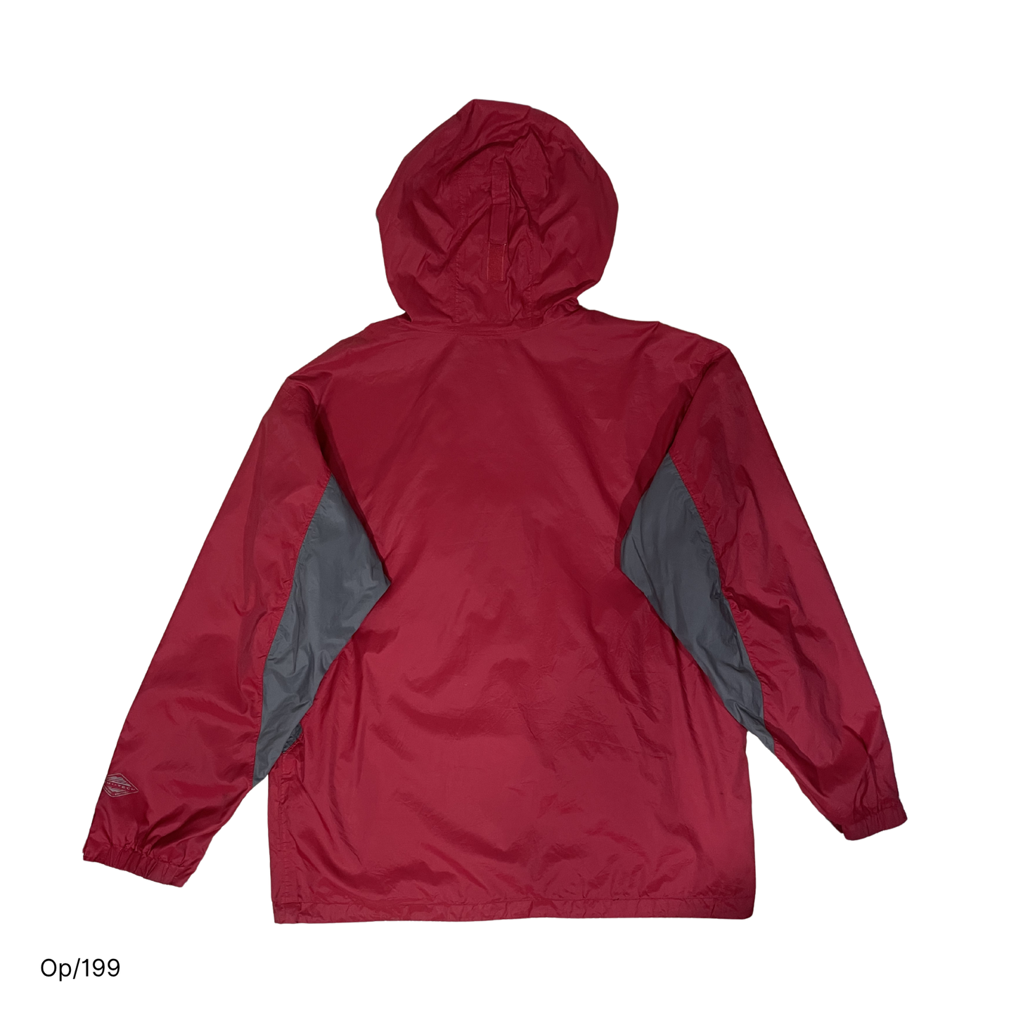 Parka Delgada Columbia Rojo y Gris de Hombre Talla L.