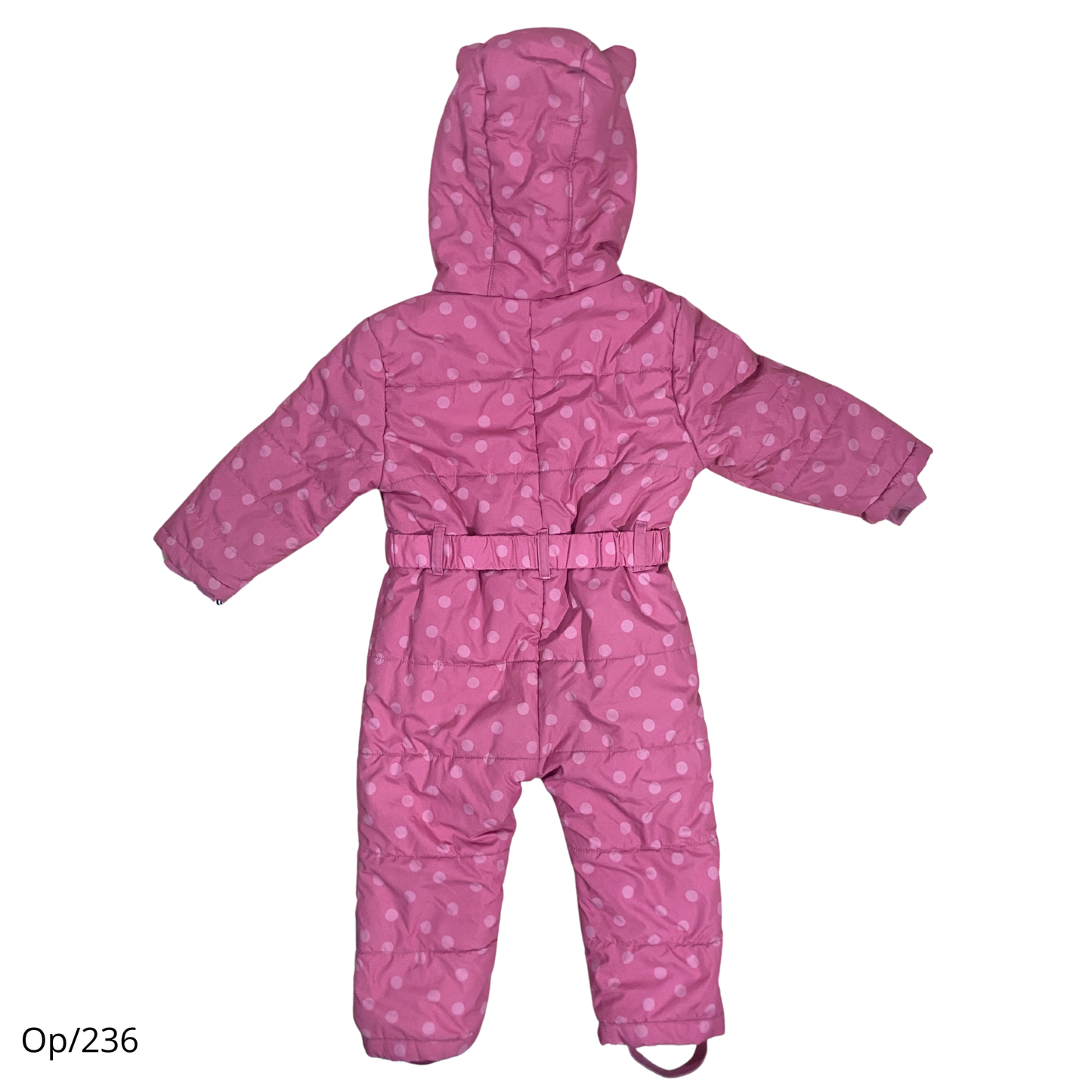 Enterito de nieve Rosado con Blanco de Niña Talla 1