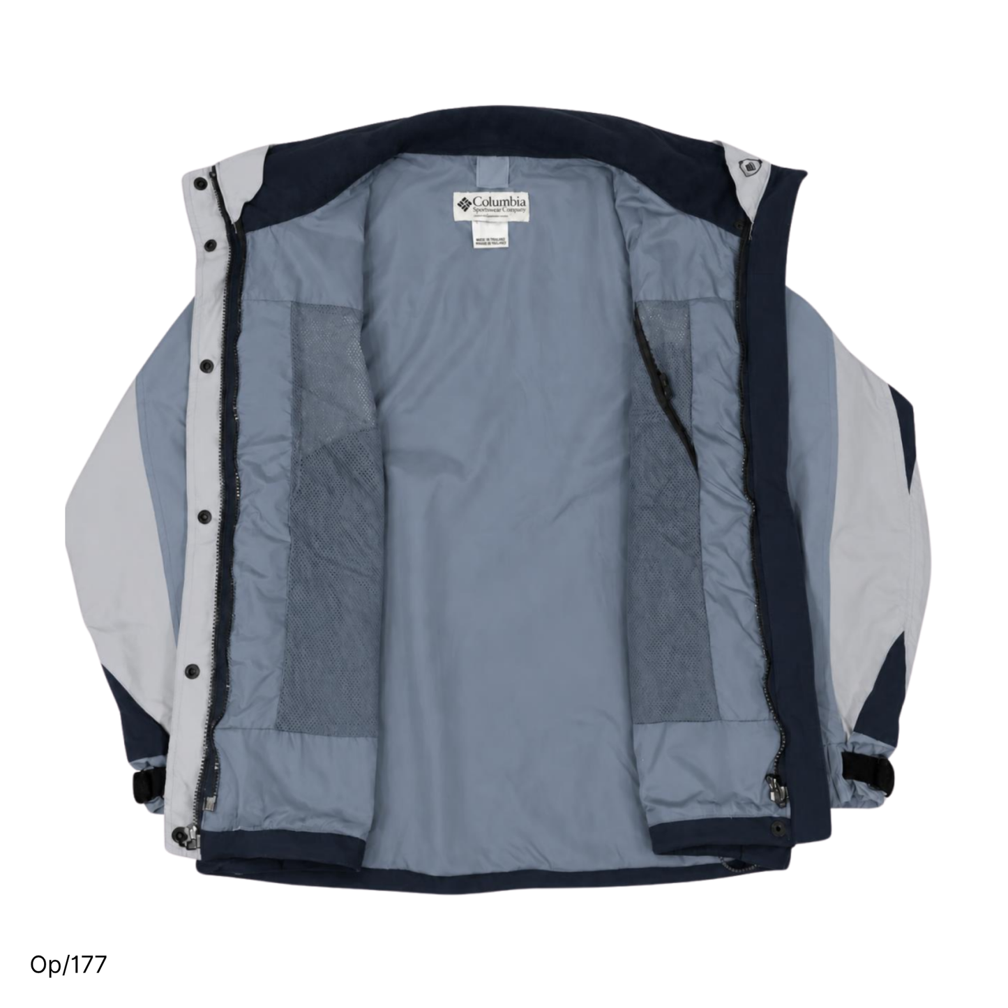 Parka Columbia Gris Claro y Oscuro de Hombre Talla L.