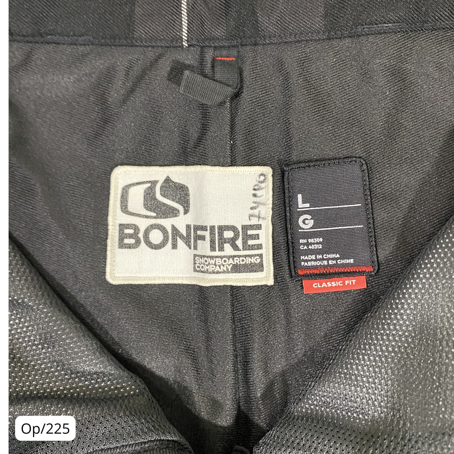 Pantalón Ski Bonfire Negro con Líneas Blancas de Hombre Talla 48
