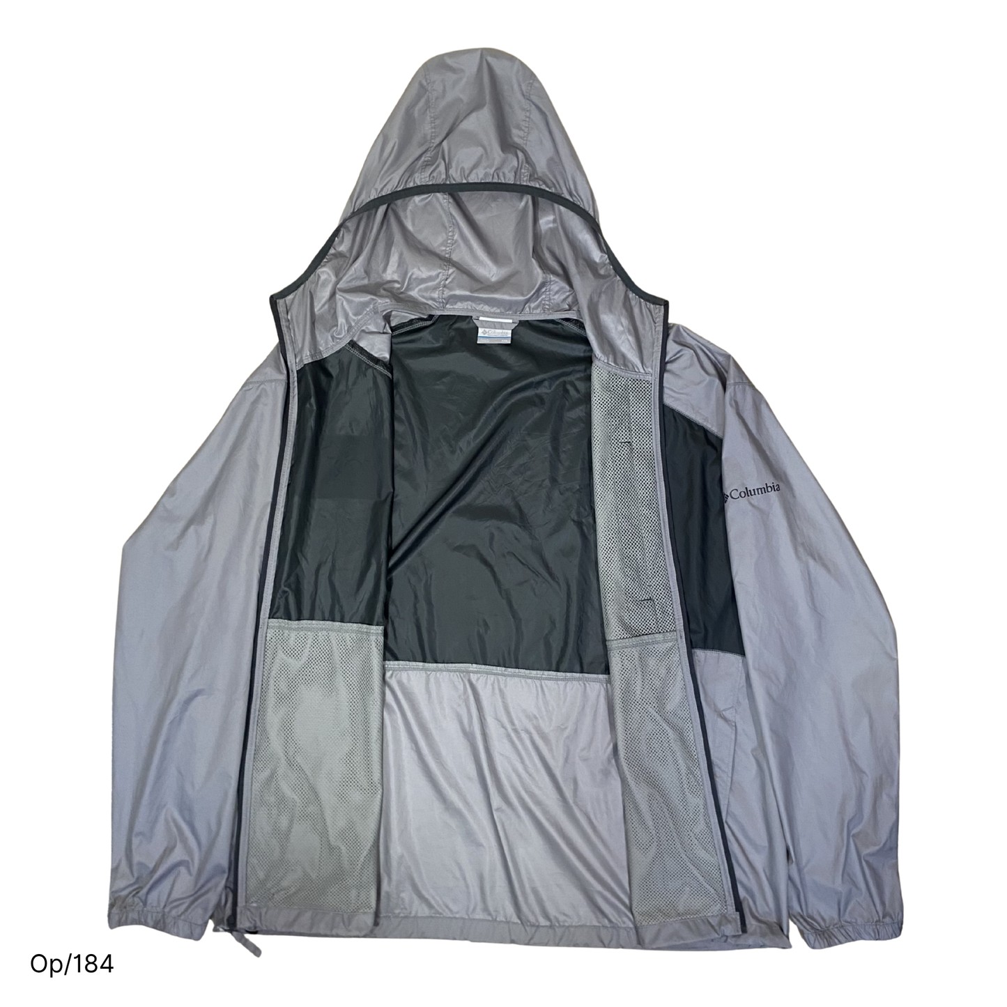 Cortaviento Columbia Gris Oscuro y Gris Claro de Hombre Talla XXL.