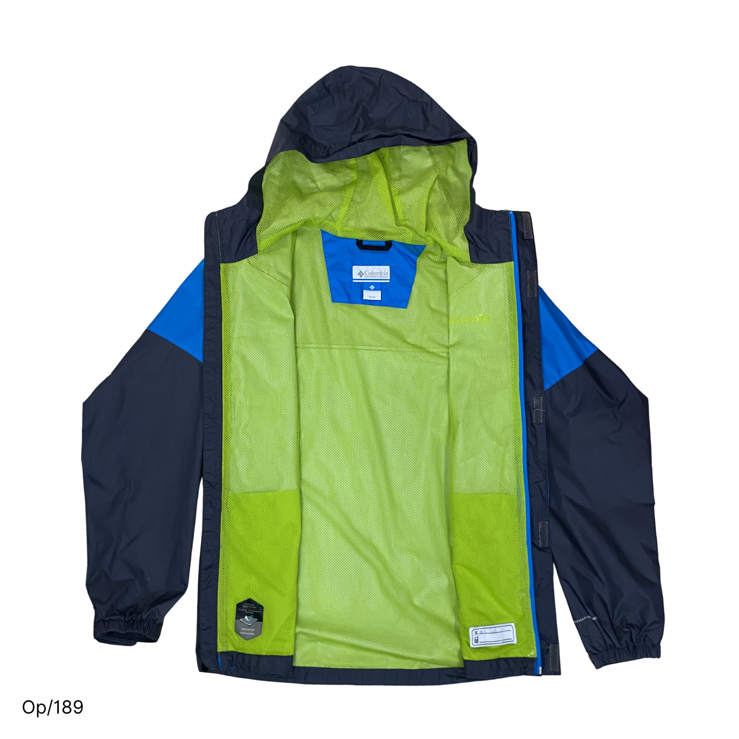 Parka Delgada Columbia Azul Rey y Gris Juvenil M.