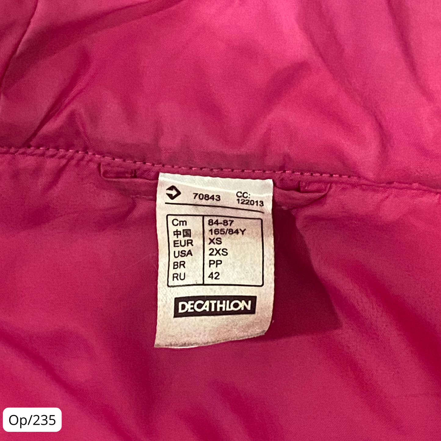 Parka Qechua Negra con Rosado Juvenil Talla XS
