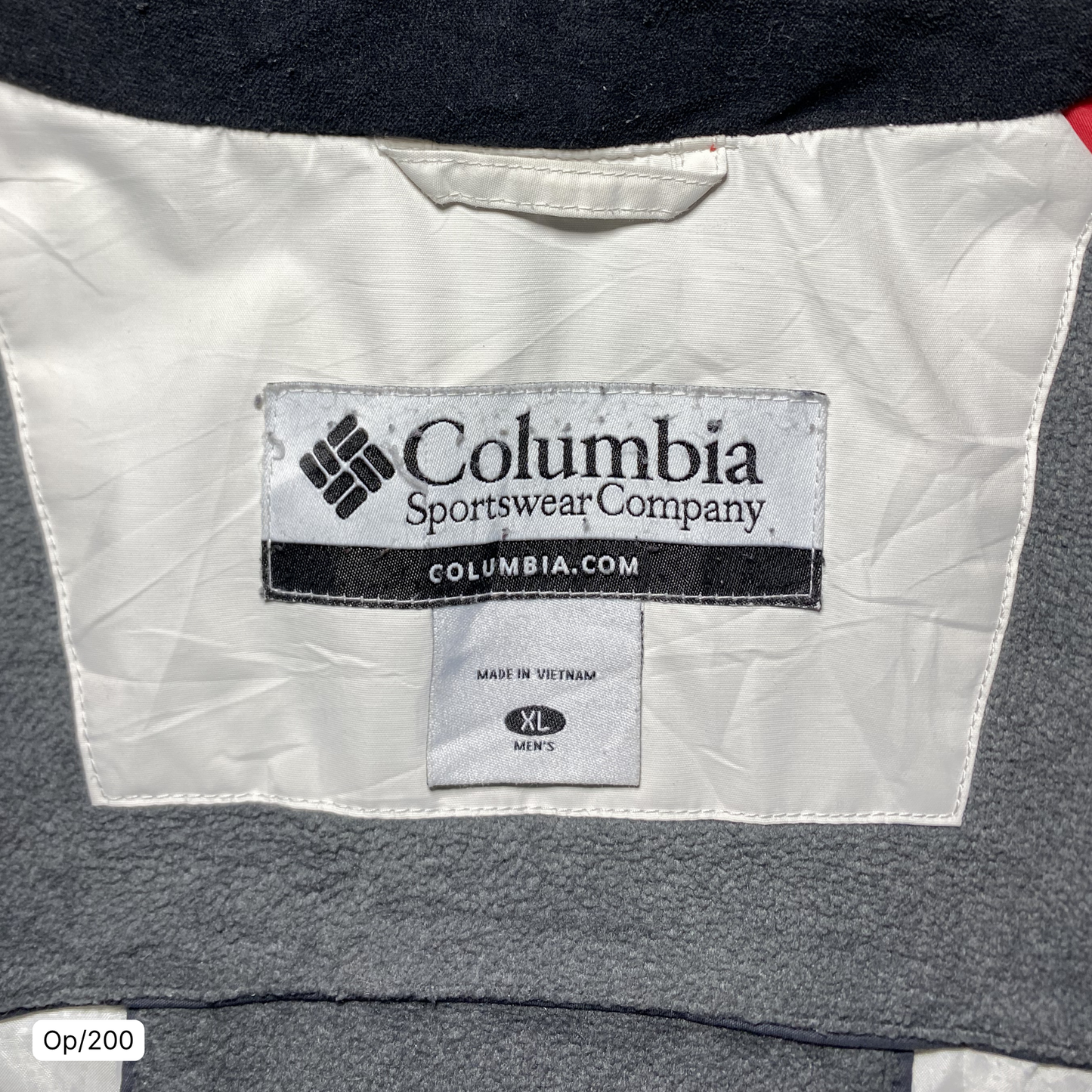 Parka Columbia Rojo, Gris y Blanco de Hombre Talla XL.
