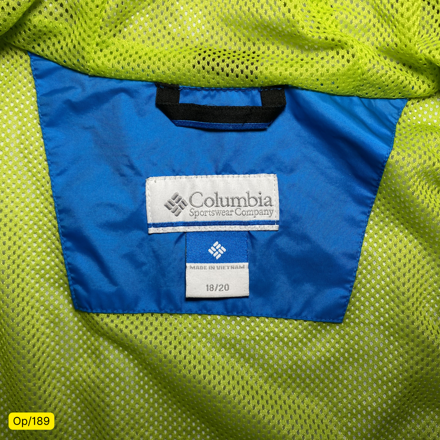 Parka Delgada Columbia Azul Rey y Gris Juvenil M.