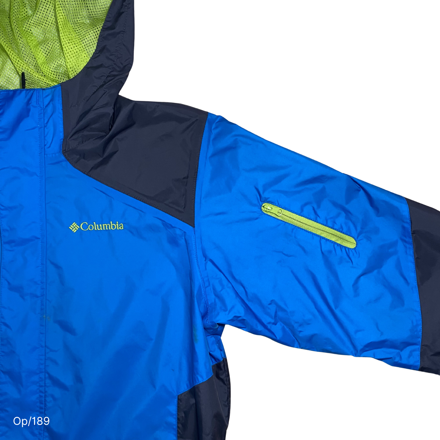 Parka Delgada Columbia Azul Rey y Gris Juvenil M.