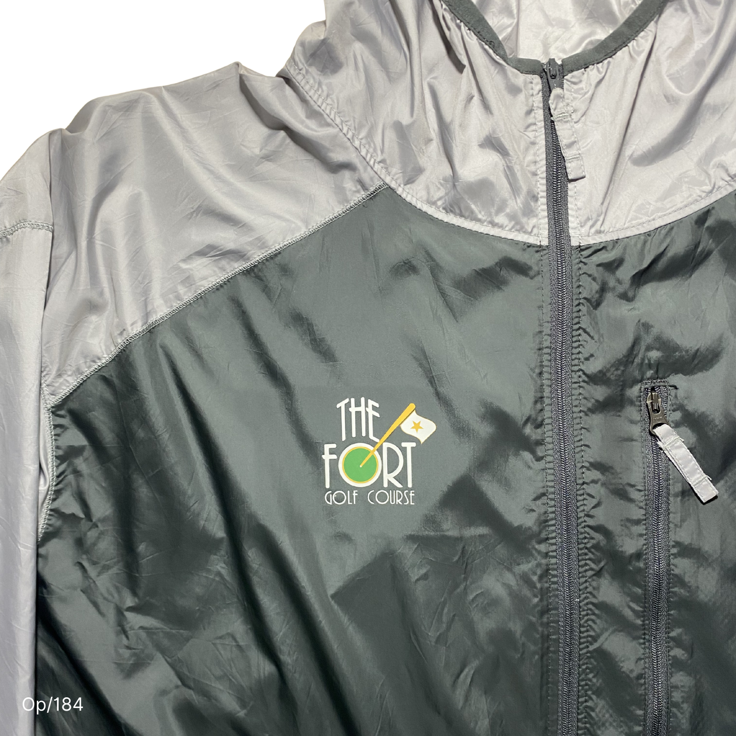 Cortaviento Columbia Gris Oscuro y Gris Claro de Hombre Talla XXL.